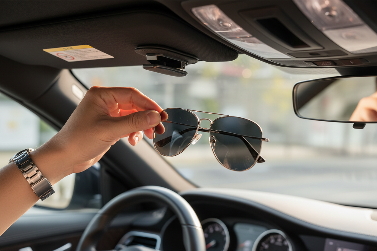 Visor Clip - Hand Grabbing Glasses